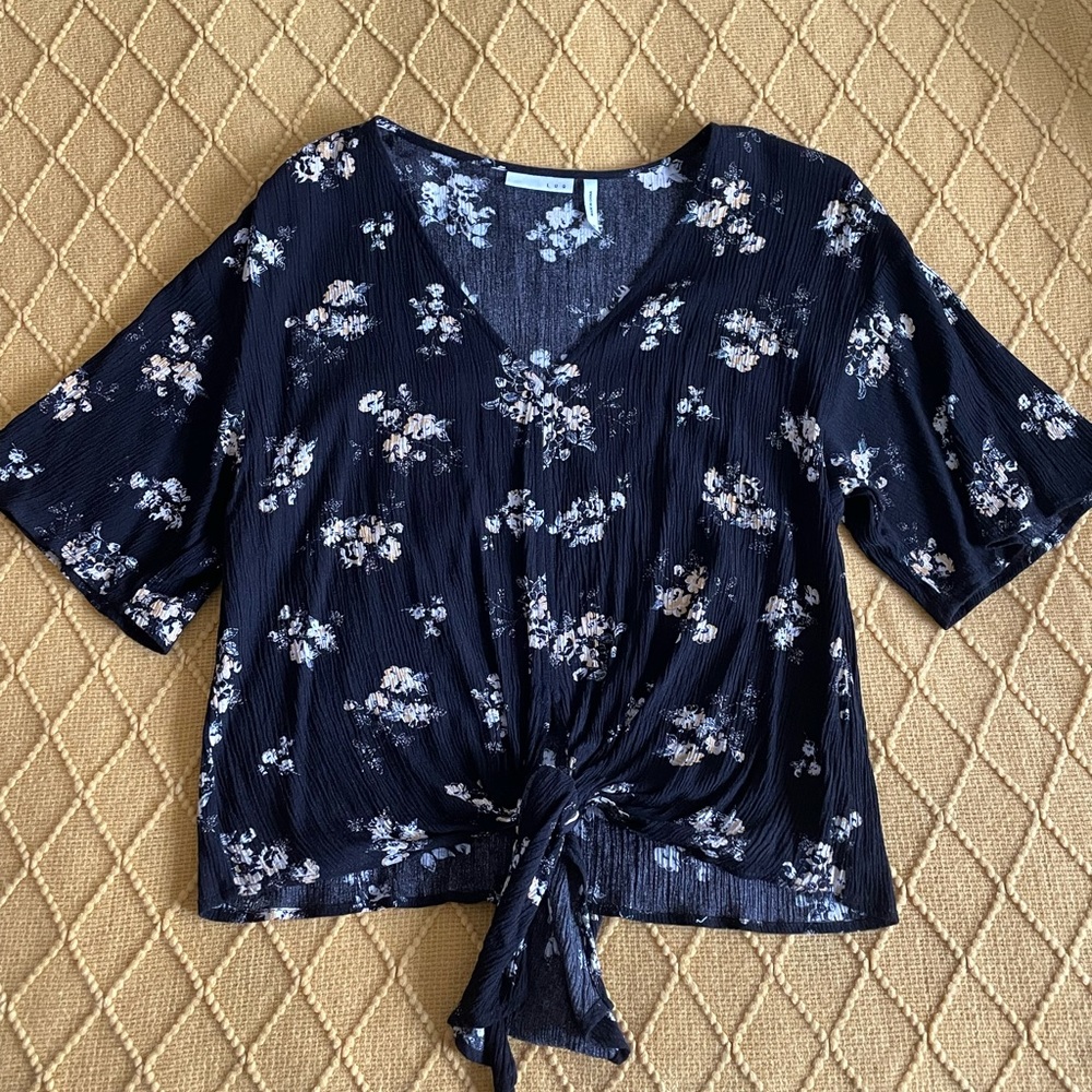 Womens LUQ Rhee Tie Front Top